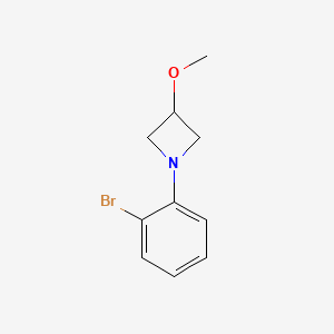 molecular formula C10H12BrNO B13877797 1-(2-Bromophenyl)-3-methoxyazetidine 