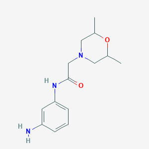 molecular formula C14H21N3O2 B13877824 N-(3-Aminophenyl)-2-(2,6-dimethylmorpholin-4-YL)acetamide 