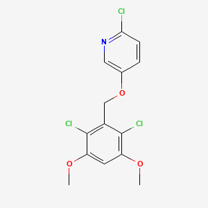 molecular formula C14H12Cl3NO3 B13877831 2-Chloro-5-[(2,6-dichloro-3,5-dimethoxybenzyl)oxy]pyridine 