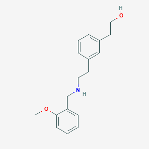 molecular formula C18H23NO2 B13877895 2-{3-[2-(2-Methoxy-benzylamino)-ethyl]-phenyl}-ethanol 