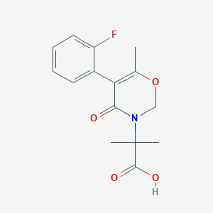 2-[5-(2-fluorophenyl)-6-methyl-4-oxo-2H-1,3-oxazin-3(4H)-yl]-2-methylpropanoic acid