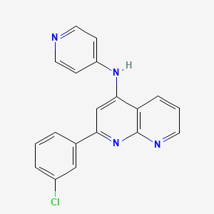 molecular formula C19H13ClN4 B13877900 2-(3-chlorophenyl)-N-pyridin-4-yl-1,8-naphthyridin-4-amine 