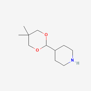 molecular formula C11H21NO2 B13877902 4-(5,5-Dimethyl-1,3-dioxan-2-yl)piperidine CAS No. 423768-59-6