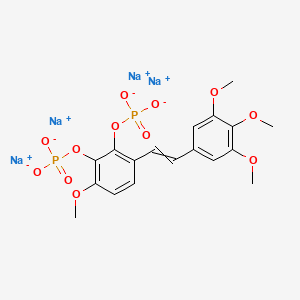 tetrasodium;[3-methoxy-2-phosphonatooxy-6-[2-(3,4,5-trimethoxyphenyl)ethenyl]phenyl] phosphate