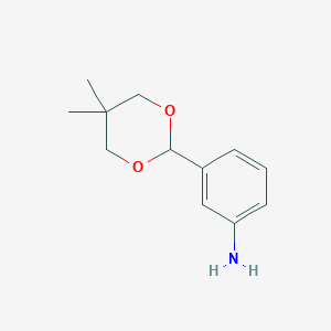 molecular formula C12H17NO2 B1387799 3-(5,5-Dimethyl-1,3-dioxan-2-YL)aniline CAS No. 51226-12-1