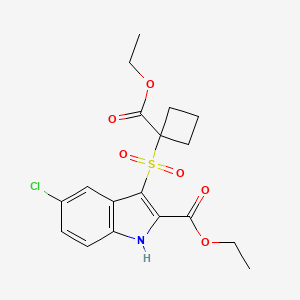 ethyl 5-chloro-3-(1-ethoxycarbonylcyclobutyl)sulfonyl-1H-indole-2-carboxylate