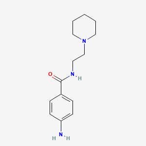 molecular formula C14H21N3O B1387813 4-amino-N-(2-piperidinoethyl)benzenecarboxamide CAS No. 51-08-1