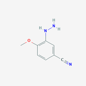 molecular formula C8H9N3O B13878136 3-hydrazinyl-4-methoxyBenzonitrile 