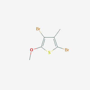 molecular formula C6H6Br2OS B13878157 2,4-Dibromo-5-methoxy-3-methylthiophene 