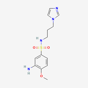 molecular formula C13H18N4O3S B13878218 3-amino-N-(3-imidazol-1-ylpropyl)-4-methoxybenzenesulfonamide 