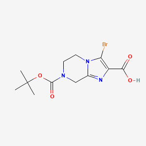 molecular formula C12H16BrN3O4 B1387825 7-(tert-Butoxycarbonyl)-3-bromo-5,6,7,8-tetrahydroimidazo[1,2-a]pyrazine-2-carboxylic acid CAS No. 1000576-71-5
