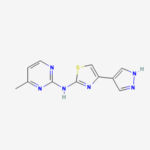 molecular formula C11H10N6S B13878277 N-(4-methylpyrimidin-2-yl)-4-(1H-pyrazol-4-yl)-1,3-thiazol-2-amine 