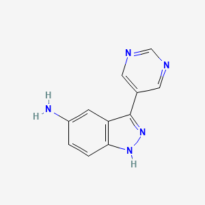 molecular formula C11H9N5 B1387830 3-(Pyrimidin-5-yl)-1H-indazol-5-amine CAS No. 1175871-66-5