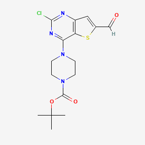 Tert-butyl 4-(2-chloro-6-formylthieno[3,2-d]pyrimidin-4-yl)piperazine-1-carboxylate