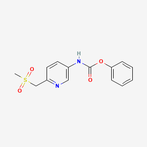 molecular formula C14H14N2O4S B13878319 Phenyl 6-(methylsulfonylmethyl)pyridin-3-ylcarbamate 