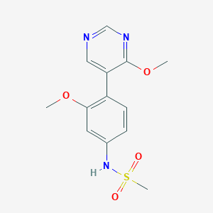 molecular formula C13H15N3O4S B13878331 N-(3-methoxy-4-(4-methoxypyrimidin-5-yl)phenyl)methanesulfonamide 