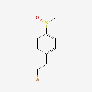 molecular formula C9H11BrOS B13878339 (+/-)-4-Methanesulfinylphenethyl bromide 