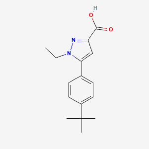 molecular formula C16H20N2O2 B13878341 5-(4-Tert-butylphenyl)-1-ethylpyrazole-3-carboxylic acid 