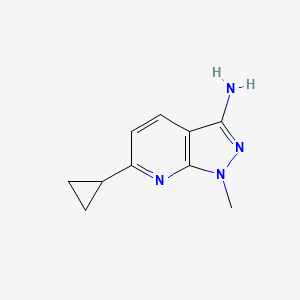 molecular formula C10H12N4 B1387835 6-cyclopropyl-1-methyl-1H-pyrazolo[3,4-b]pyridin-3-ylamine CAS No. 1135283-77-0