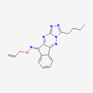 molecular formula C18H18N6O B13878356 10H-Indeno[2,1-e]-1,2,4-triazolo[4,3-b][1,2,4]triazin-10-one, 3-butyl-, O-2-propen-1-yloxime 