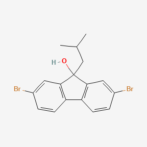 molecular formula C17H16Br2O B13878375 2,7-Dibromo-9-(2-methylpropyl)fluoren-9-ol 