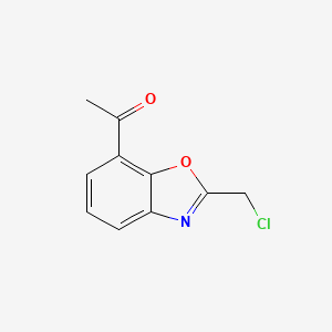 molecular formula C10H8ClNO2 B1387842 1-[2-(Chloromethyl)-1,3-benzoxazol-7-yl]-1-ethanone CAS No. 1135283-66-7