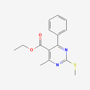 molecular formula C15H16N2O2S B13878454 Ethyl 4-methyl-2-methylsulfanyl-6-phenylpyrimidine-5-carboxylate 