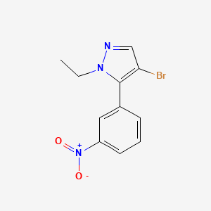 molecular formula C11H10BrN3O2 B13878459 4-Bromo-1-ethyl-5-(3-nitrophenyl)pyrazole 