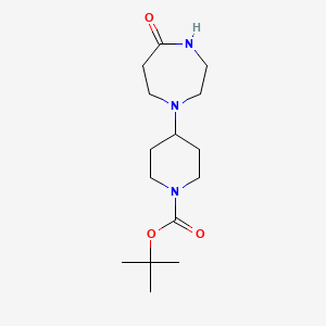 molecular formula C15H27N3O3 B1387850 Tert-butyl 4-(5-oxo-1,4-diazepan-1-yl)piperidine-1-carboxylate CAS No. 1092351-45-5