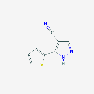 molecular formula C8H5N3S B1387852 5-(2-thienyl)-1H-pyrazole-4-carbonitrile CAS No. 1008428-30-5