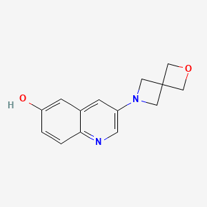 molecular formula C14H14N2O2 B13878530 3-(2-Oxa-6-azaspiro[3.3]heptan-6-yl)quinolin-6-ol 