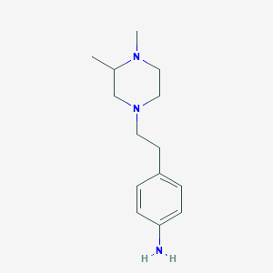 molecular formula C14H23N3 B13878541 4-[2-(3,4-Dimethylpiperazin-1-yl)ethyl]aniline 