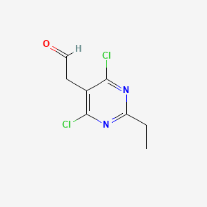 molecular formula C8H8Cl2N2O B13878552 2-(4,6-Dichloro-2-ethylpyrimidin-5-yl)acetaldehyde 