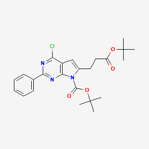 Tert-butyl 4-chloro-6-[3-[(2-methylpropan-2-yl)oxy]-3-oxopropyl]-2-phenylpyrrolo[2,3-d]pyrimidine-7-carboxylate