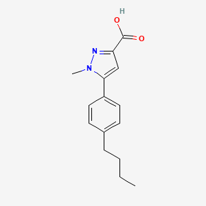 molecular formula C15H18N2O2 B13878576 5-(4-Butylphenyl)-1-methylpyrazole-3-carboxylic acid 