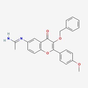 N'-[2-(4-methoxyphenyl)-4-oxo-3-phenylmethoxychromen-6-yl]ethanimidamide