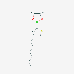 molecular formula C16H27BO2S B1387860 2-(4-己基噻吩-2-基)-4,4,5,5-四甲基-1,3,2-二氧杂硼环 CAS No. 883742-29-8