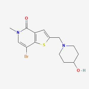 molecular formula C14H17BrN2O2S B13878710 7-Bromo-2-[(4-hydroxypiperidin-1-yl)methyl]-5-methylthieno[3,2-c]pyridin-4-one 