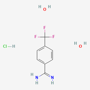 molecular formula C8H12ClF3N2O2 B1387873 4-(Trifluoromethyl)benzamidine hydrochloride dihydrate CAS No. 175278-62-3