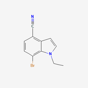 molecular formula C11H9BrN2 B13878776 7-bromo-1-ethyl-1H-indole-4-carbonitrile 