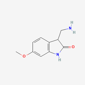 molecular formula C10H12N2O2 B13878830 3-Aminomethyl-6-methoxy-1,3-dihydro-indol-2-one CAS No. 933747-35-4