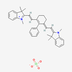 molecular formula C38H41ClN2O4 B1387884 2-[2-[3-[(1,3-Dihydro-1,3,3-trimethyl-2h-indol-2-ylidene)ethylidene]-2-phenyl-1-cyclohexen-1-yl]ethenyl]-1,3,3-trimethyl-3h-indolium perchlorate CAS No. 70446-36-5