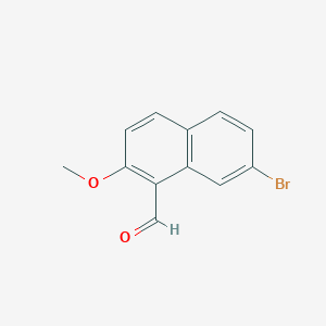 molecular formula C12H9BrO2 B13878843 7-Bromo-2-methoxynaphthalene-1-carbaldehyde 