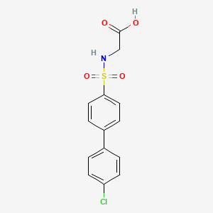 molecular formula C14H12ClNO4S B1387885 ((4'-Chloro-[1,1'-biphenyl]-4-yl)sulfonyl)glycine CAS No. 885269-36-3