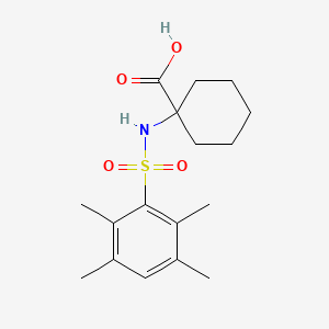 molecular formula C17H25NO4S B1387886 1-((2,3,5,6-Tetramethylphenyl)sulfonamido)cyclohexane-1-carboxylic acid CAS No. 885269-54-5