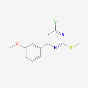 molecular formula C12H11ClN2OS B13878862 4-Chloro-6-(3-methoxyphenyl)-2-methylsulfanylpyrimidine CAS No. 159585-13-4