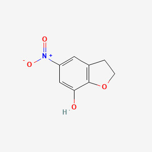 molecular formula C8H7NO4 B13878922 5-Nitro-2,3-dihydrobenzofuran-7-ol 