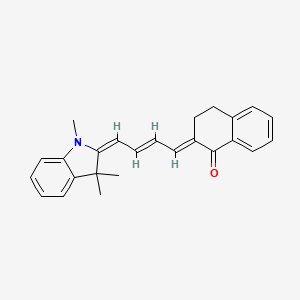 molecular formula C25H25NO B1387893 (E)-2-((2E,4E)-4-(1,3,3-trimethylindolin-2-ylidene)but-2-en-1-ylidene)-3,4-dihydronaphthalen-1(2H)-one CAS No. 885267-67-4