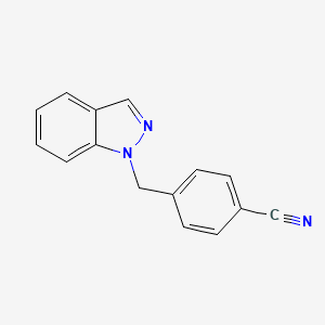 molecular formula C15H11N3 B13878945 4-(Indazol-1-ylmethyl)benzonitrile 