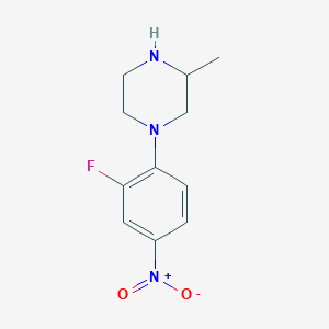 molecular formula C11H14FN3O2 B1387898 1-(2-Fluoro-4-nitrophenyl)-3-methylpiperazine CAS No. 837421-28-0